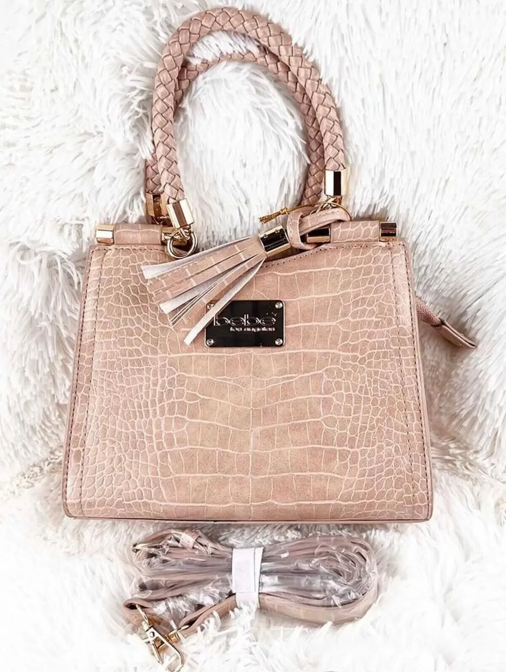 BEBE Natalie Micro Croco Crossbody-Satchel Bag